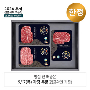1등급 한우 꽃등심, 채끝, 갈비살 선물세트 900g